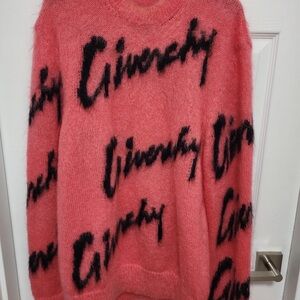 Givenchy Coral and Black Logo Sweater